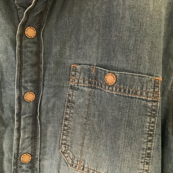 Men’s L.L. Bean Denim Sherpa lined Shirt Jac Medium - Picture 3 of 5